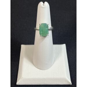 Peruvian Opal Square Ring 950 Sterling Silver Adjustable Handmade Peru NEW